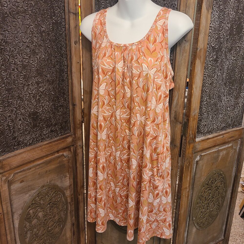 Sleeveless Butterfly Print Dress – Unbranded – Size Large